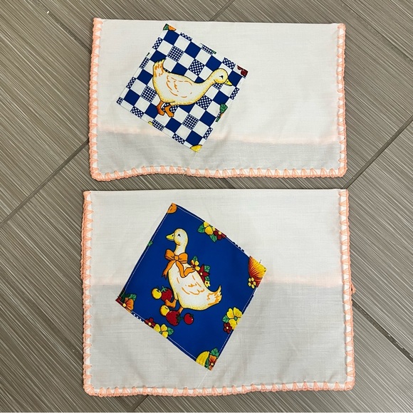 Set of Vintage Goose Geese Kitchen Tea Dish Display Towels - Picture 4 of 7